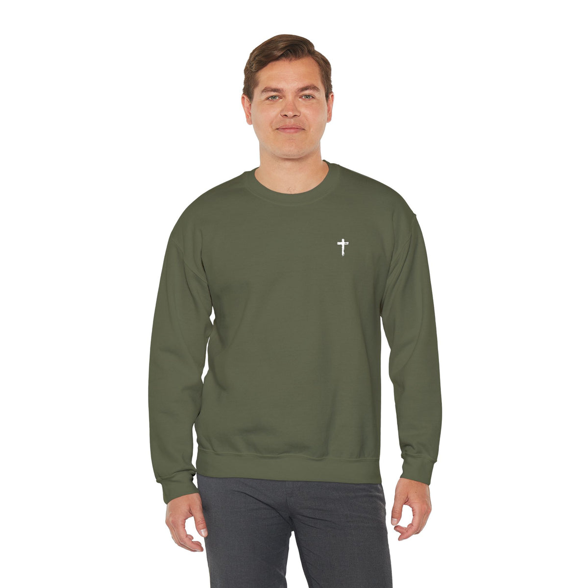 Sweatshirt - Subtle White Cross (Embroidered)
