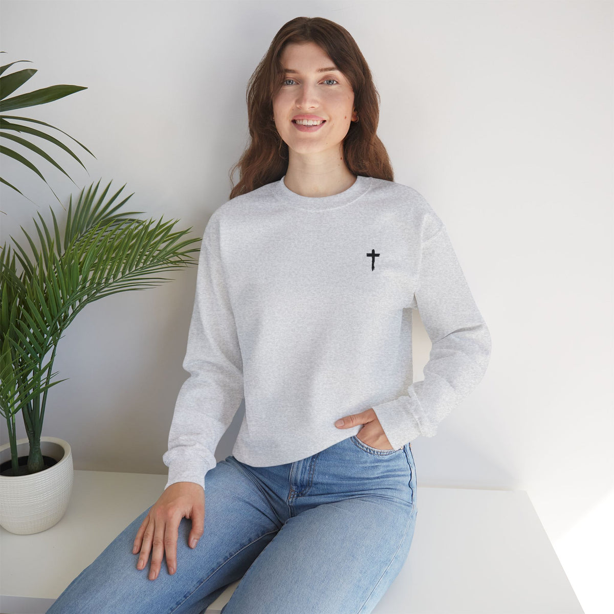 Sweatshirt - Subtle Black Cross (Embroidered)