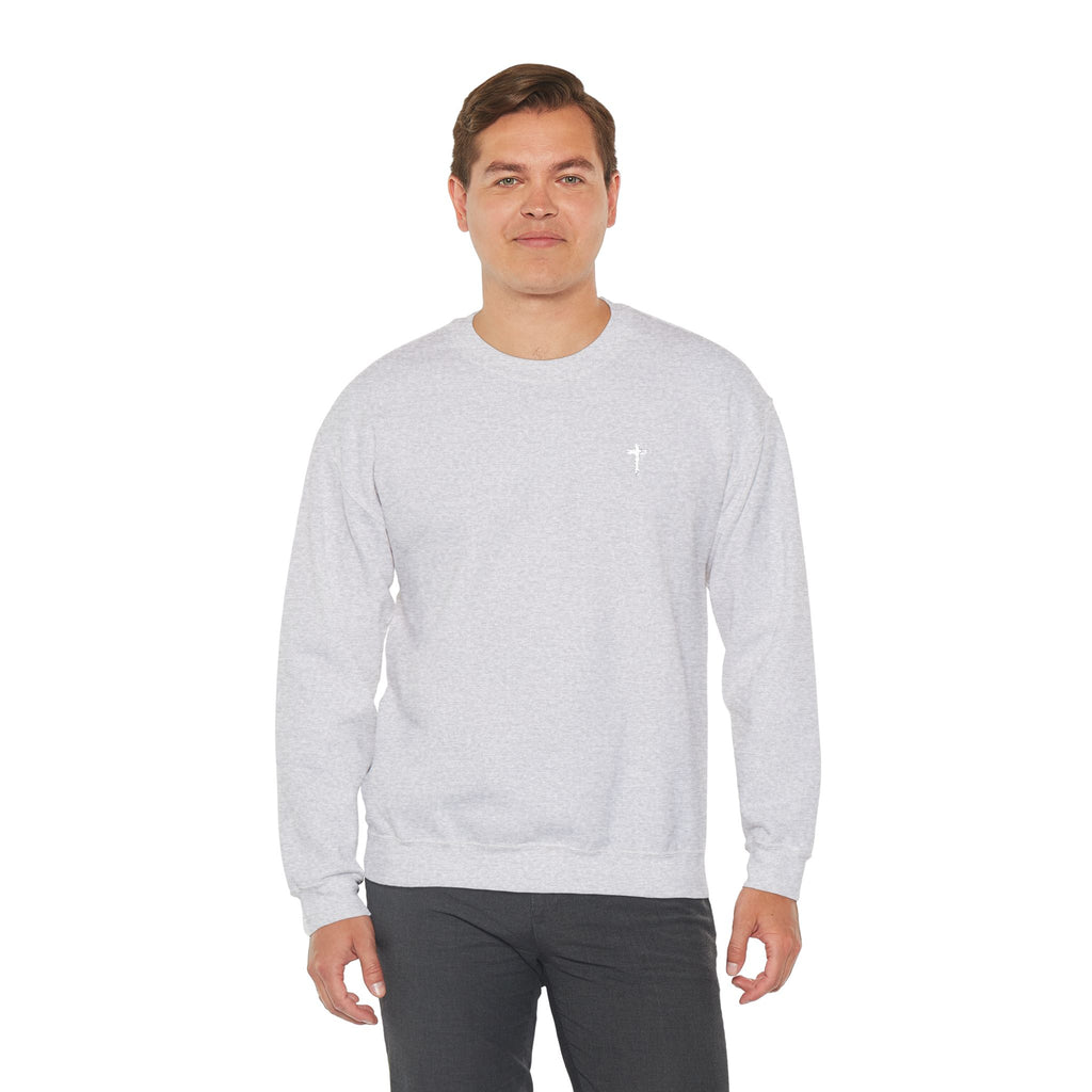 Sweatshirt - Subtle White Cross (Embroidered)