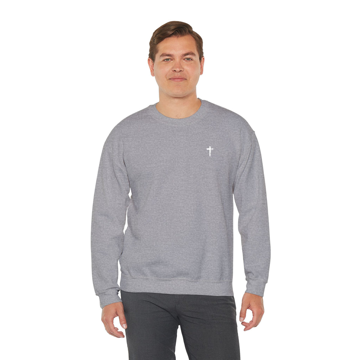 Sweatshirt - Subtle White Cross (Embroidered)