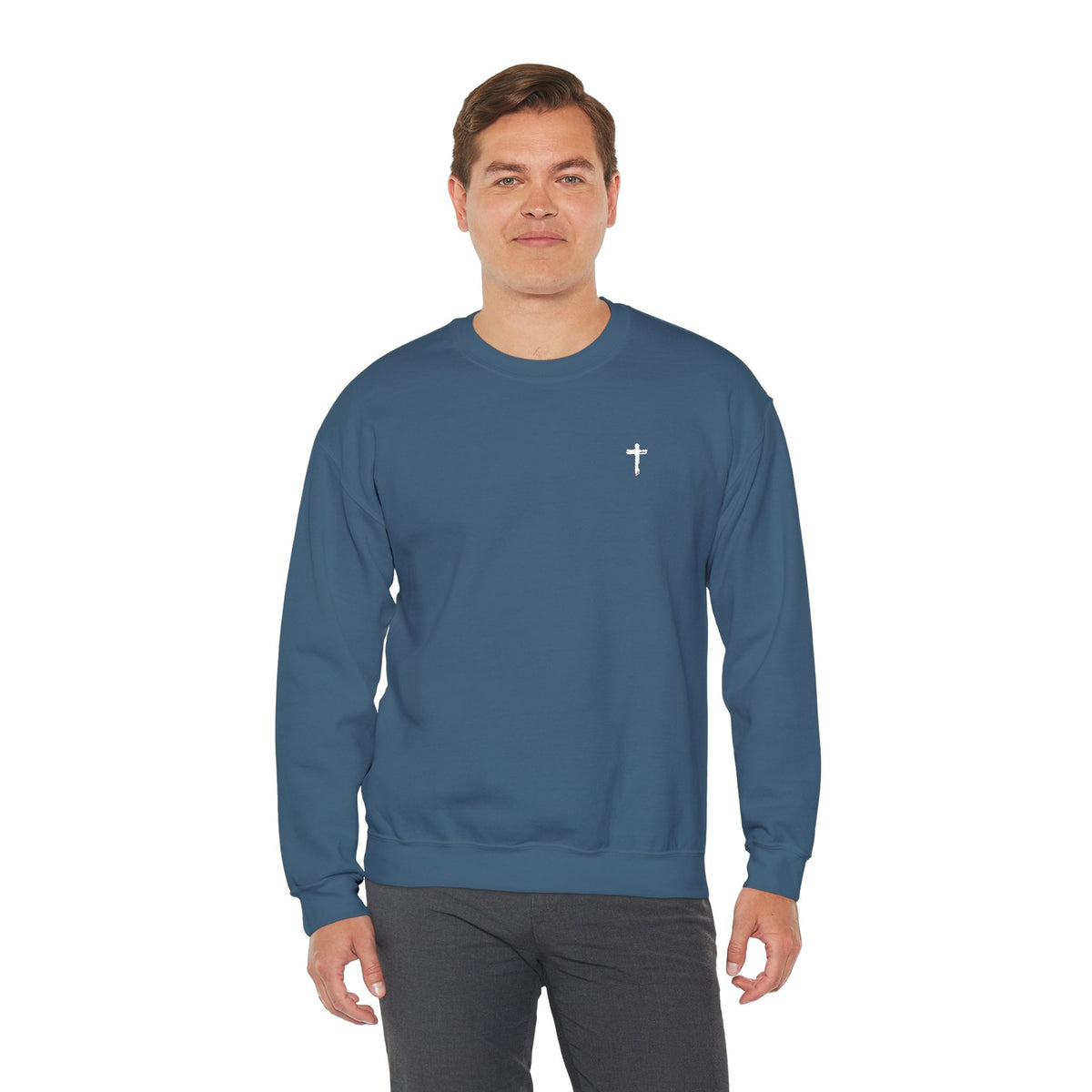 Sweatshirt - Subtle White Cross (Embroidered)