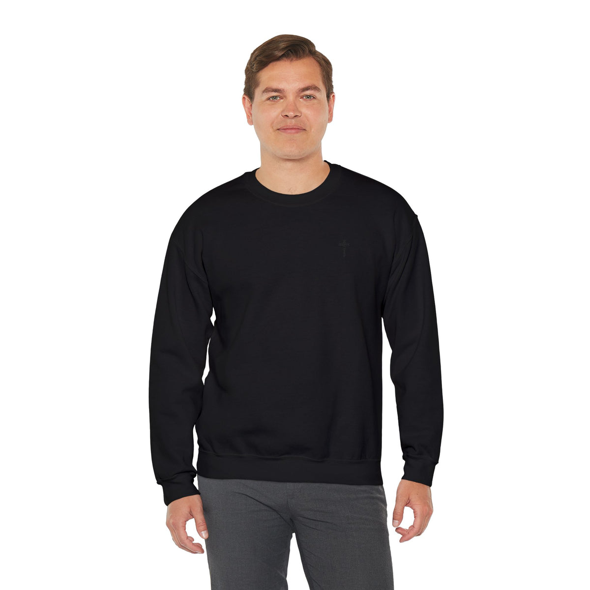 Sweatshirt - Subtle Black Cross (Embroidered)