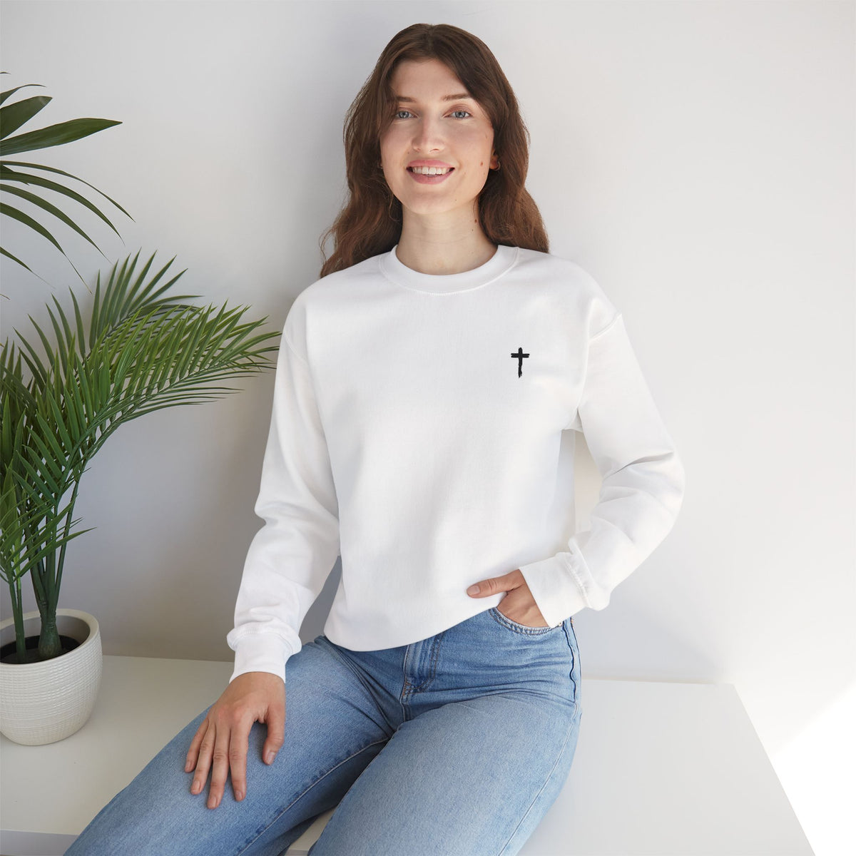 Sweatshirt - Subtle Black Cross (Embroidered)