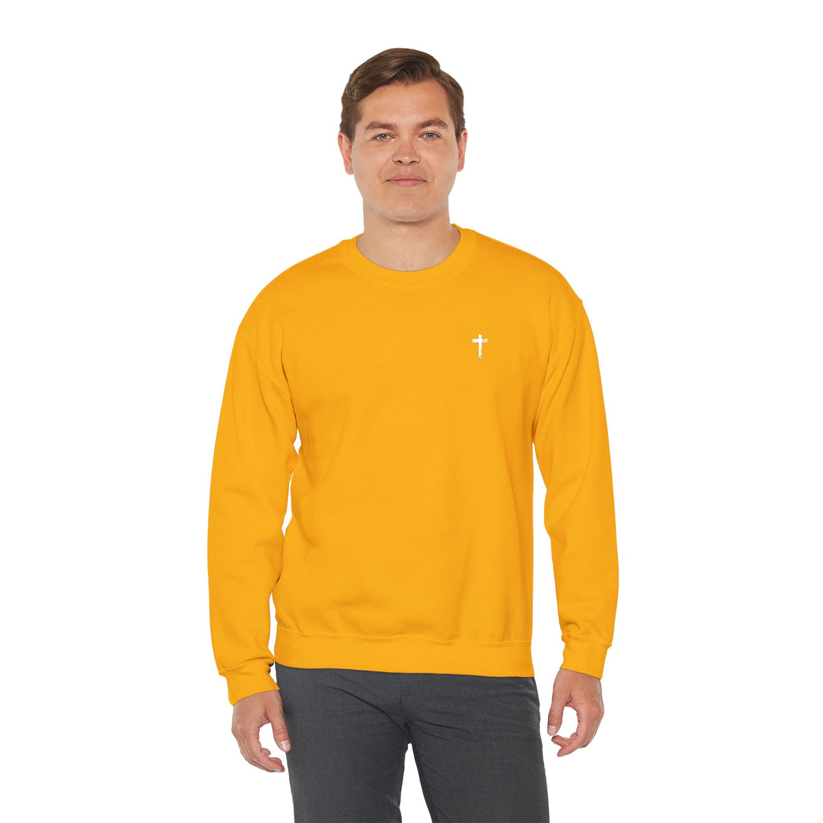Sweatshirt - Subtle White Cross (Embroidered)