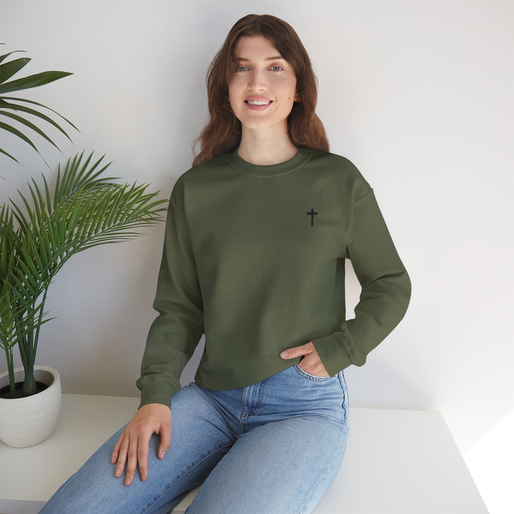 Sweatshirt - Subtle Black Cross (Embroidered)