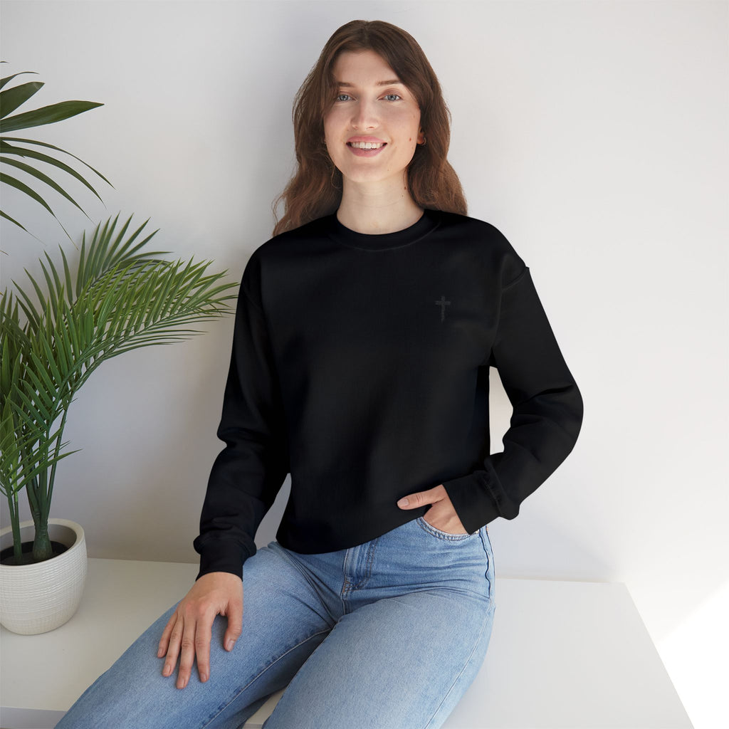 Sweatshirt - Subtle Black Cross (Embroidered)