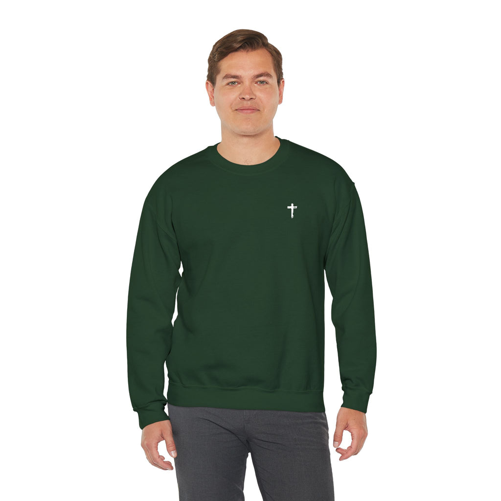 Sweatshirt - Subtle White Cross (Embroidered)