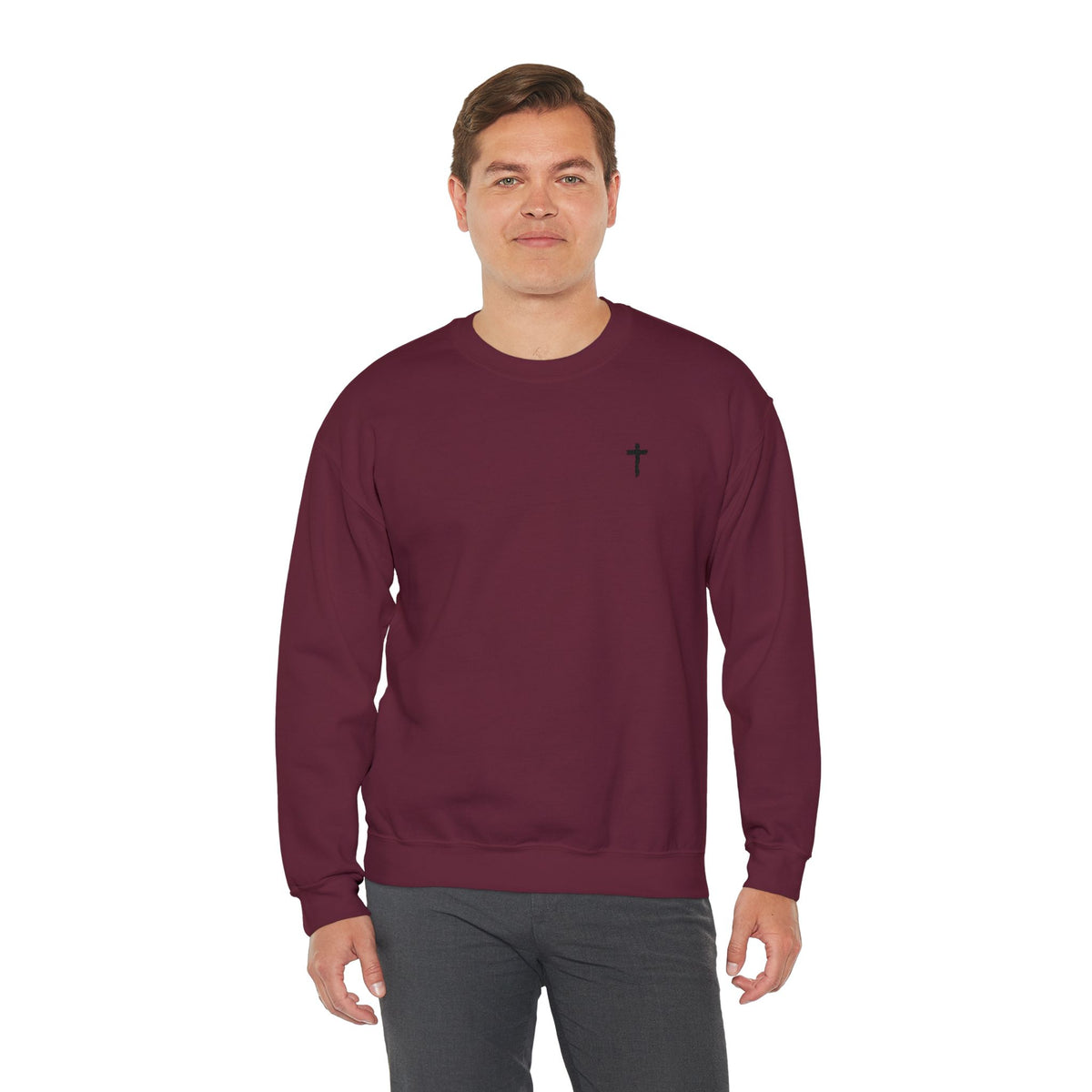 Sweatshirt - Subtle Black Cross (Embroidered)