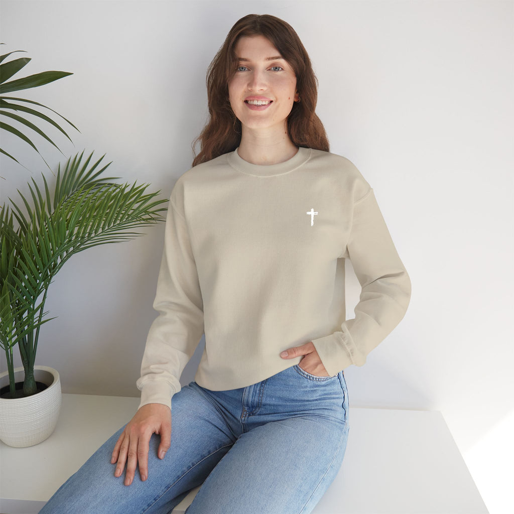Sweatshirt - Subtle White Cross (Embroidered)