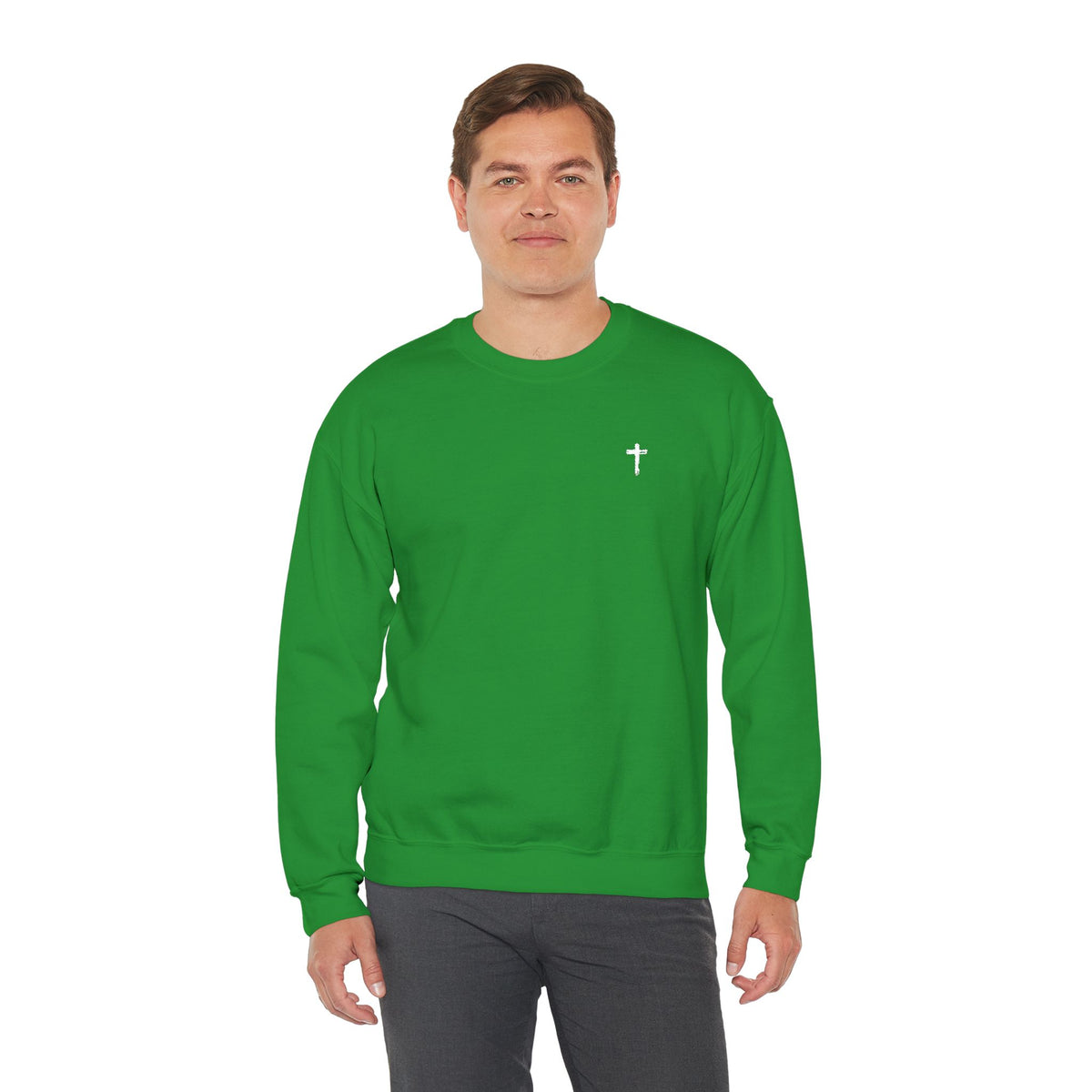 Sweatshirt - Subtle White Cross (Embroidered)