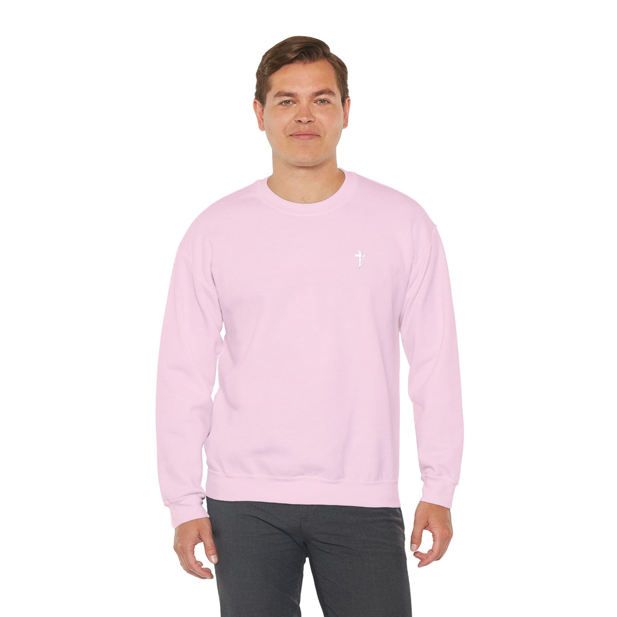 Sweatshirt - Subtle White Cross (Embroidered)