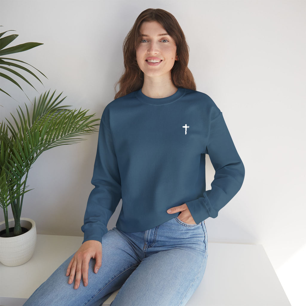 Sweatshirt - Subtle White Cross (Embroidered)