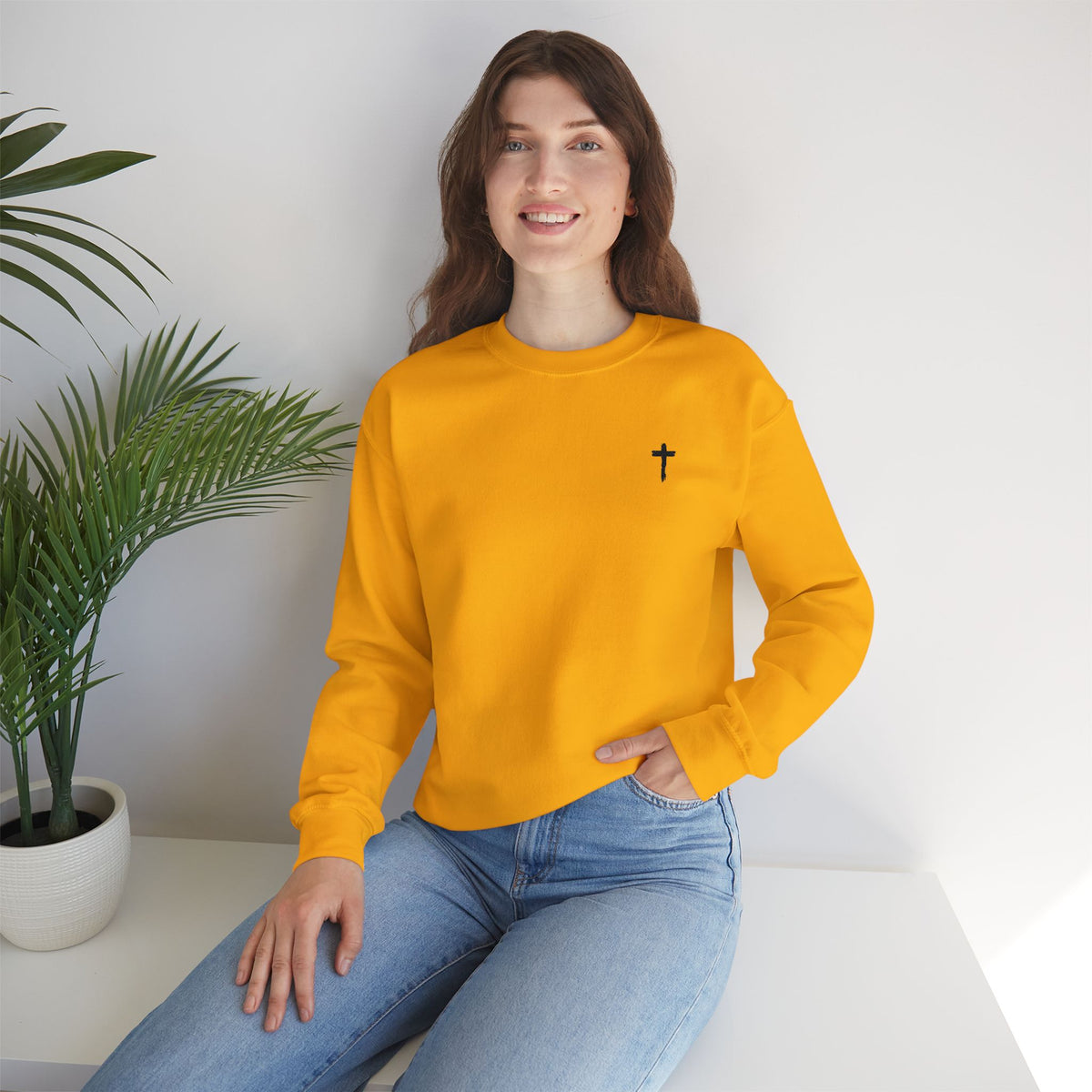 Sweatshirt - Subtle Black Cross (Embroidered)