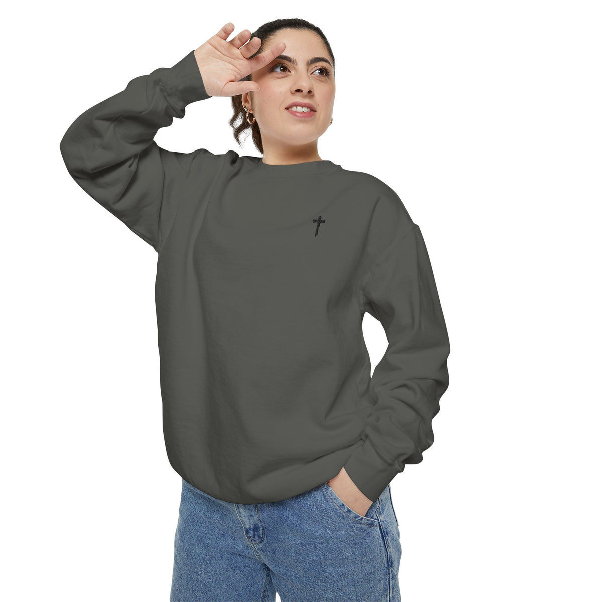 Heavy Sweatshirt - Cross (Embroidered)