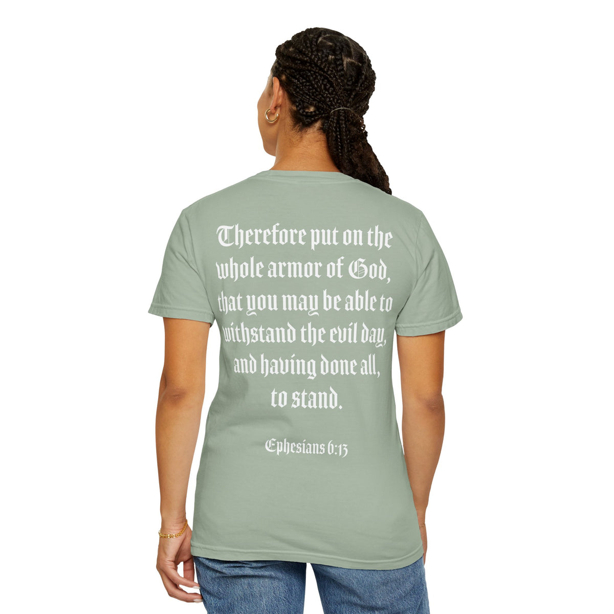 Eph. 6:13 - Armor of God - White Script