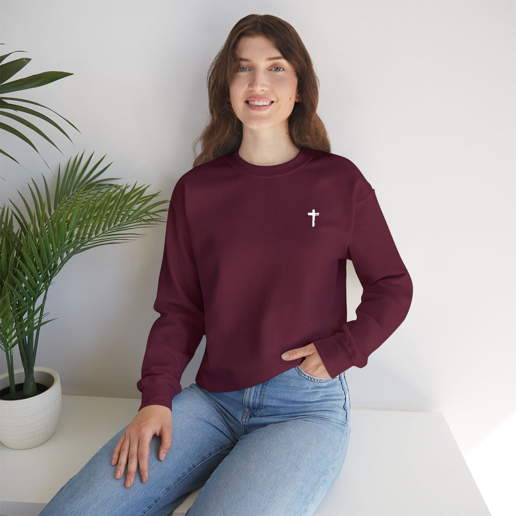 Sweatshirt - Subtle White Cross (Embroidered)