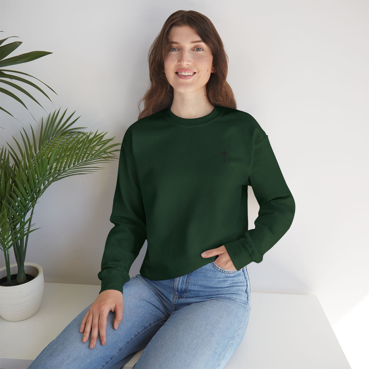 Sweatshirt - Subtle Black Cross (Embroidered)