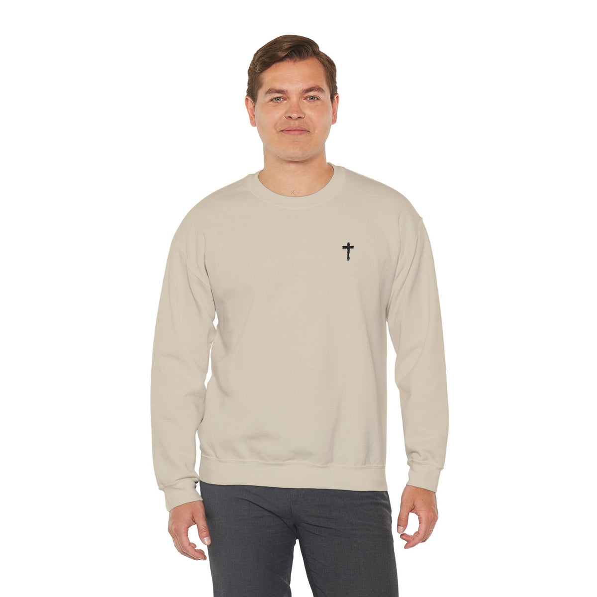 Sweatshirt - Subtle Black Cross (Embroidered)