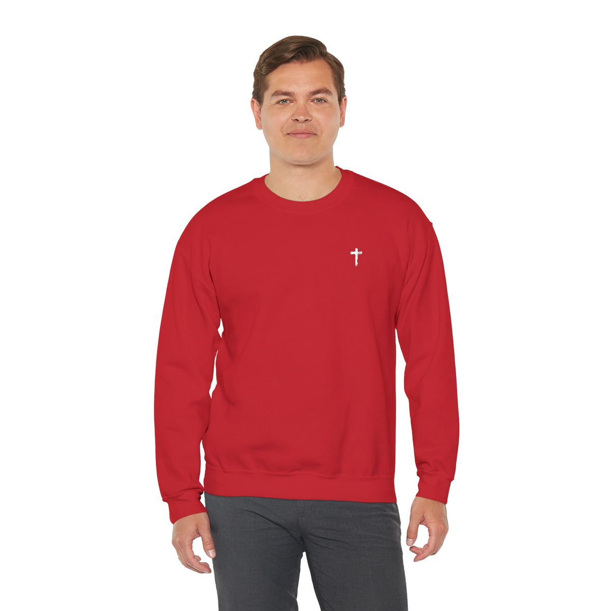 Sweatshirt - Subtle White Cross (Embroidered)